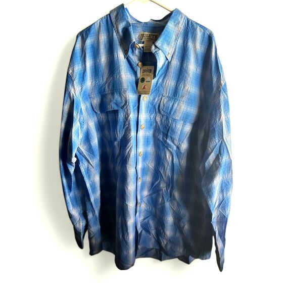 Duluth Shirt Men's Blue Plaid size 3xl Tall‎  New with Tag - Picture 1 of 4